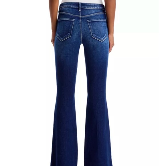 L’Agence The Sneeki Flare Legs Low Rise Hanson blue jeans size 27 NWT - Picture 2 of 16